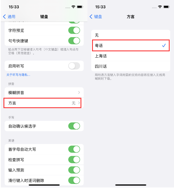 洛龙苹果14服务点分享iPhone 14plus设置键盘粤语方言的方法 