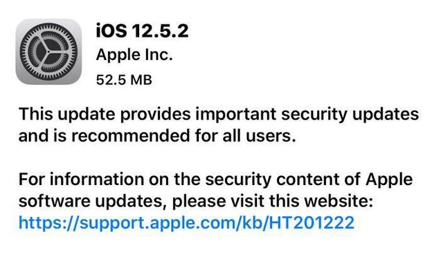 洛龙苹果手机维修分享iOS12.5.2发布，建议所有老苹果用户安装 